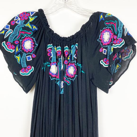 Parker Tammy Embroidered Off The Shoulder Dress Womens Size XS - Picture 9 of 11